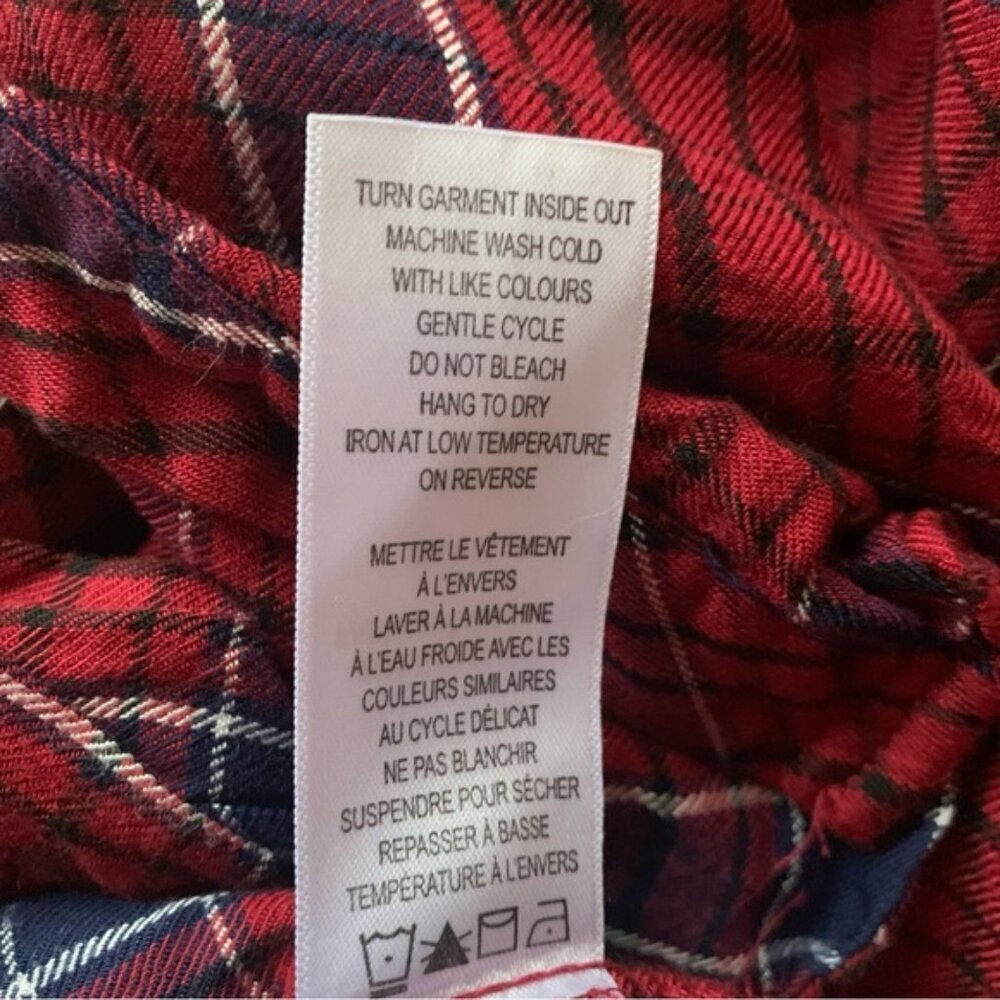 Rickis Burgundy Plaid Babydoll Peplum Shirt Blouse - Picture 8 of 8
